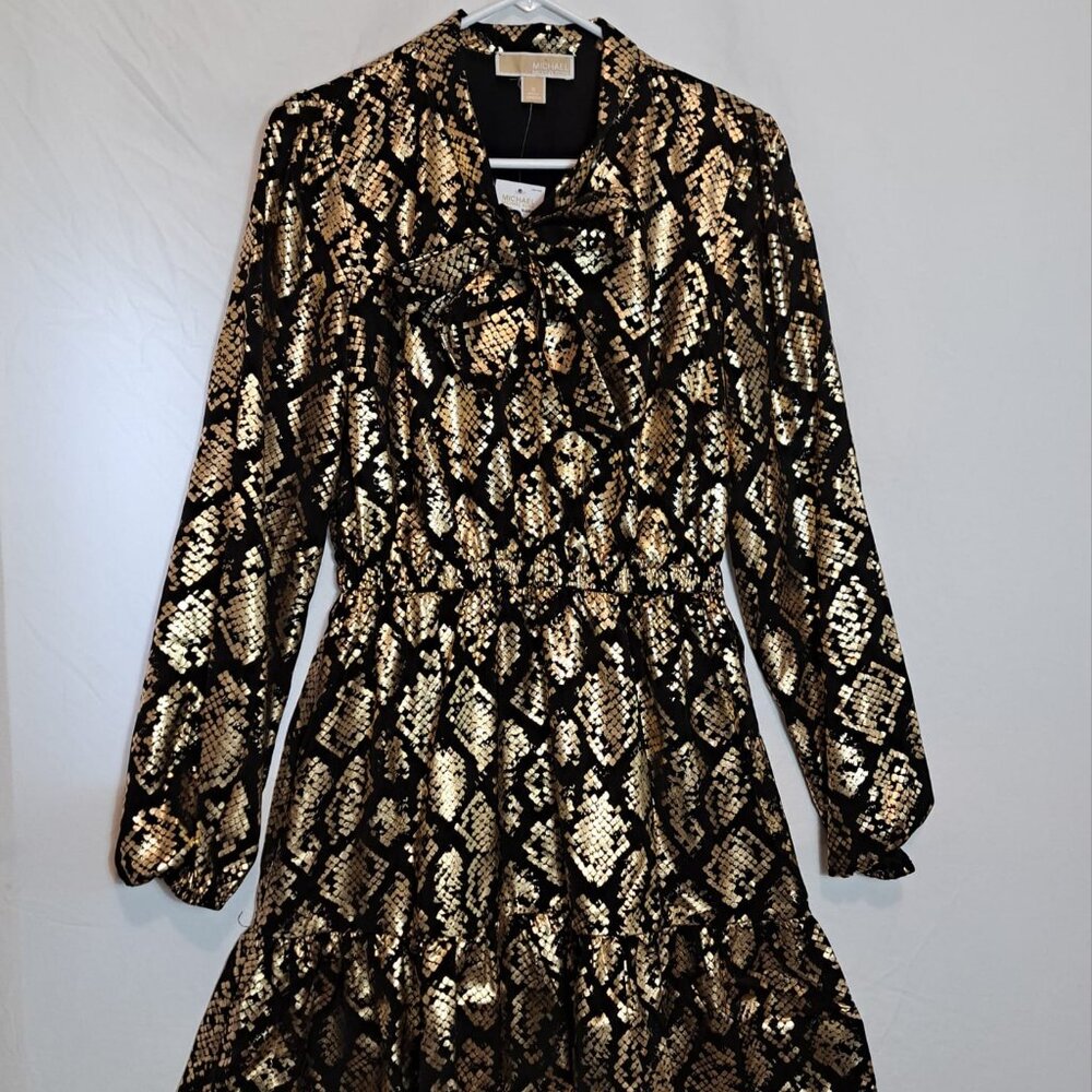 Michael Kors Black and Gold Women dress size medium‎ NEW $155